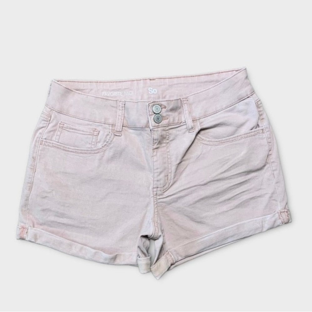 SO Dusty Pink Favorite MIDI Denim Shorts Size 11 Juniors